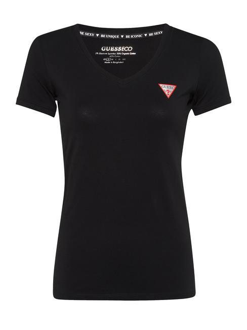 GUESS MINI TRIANGLE Tricou cu decolteu în V jetbla - tricou
