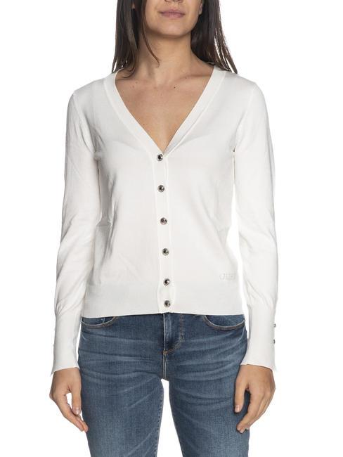 GUESS ZENA Cardigan cu nasturi cremwhi - Pulovere pentru femei