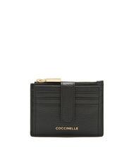 COCCINELLE METALLIC SOFT Portofel plat din piele texturata - Portofele femei