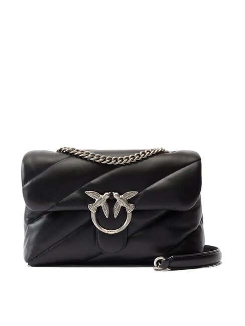 PINKO CLASSIC LOVE PUFF Geanta din piele Nappa negru-argint vechi - Genți femei