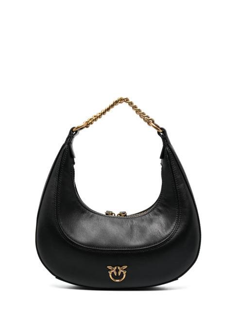 PINKO BRIOCHE HOBO MINI Geanta de mana din piele aur negru-vechi - Genți femei