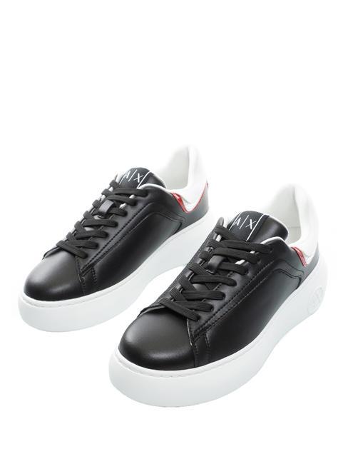 ARMANI EXCHANGE A|X Tenisi din piele negru+rosu+op.wht - Pantofi femei