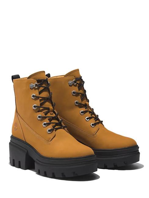 TIMBERLAND EVERLEIGH 6 INCH Botine înalte din piele nubuc grâu - Pantofi femei