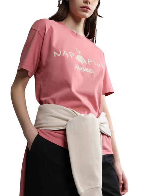 NAPAPIJRI S-MORENO Tricou din bumbac roz unltd ss23 - tricou