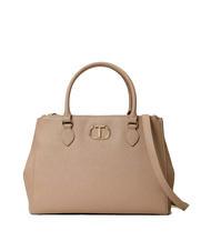 TWINSET OVAL T Geantă tote cu curea de umăr taup deschis - Genți femei - 1