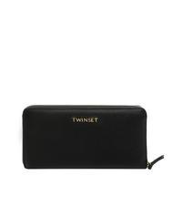 TWINSET NEW OVAL T Portofel mare din piele negru - Portofele femei - 1
