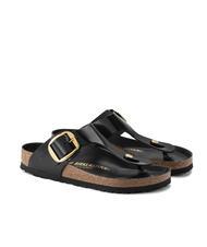 BIRKENSTOCK GIZEH BIG BUCKLE Flip-flops din piele lacuita - Pantofi femei