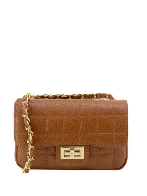 LESAC GIULIA Geantă de umăr cu lanț din piele Dollar piele închisă la culoare - Genți femei