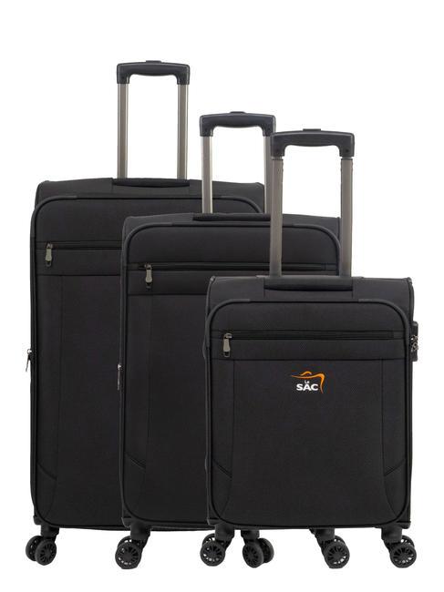 LESAC LIGHT FLY Set 3 carucioare: cabina, extensibil mediu si mare negru - Set trolere