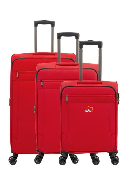 LESAC LIGHT FLY Set 3 carucioare: cabina, extensibil mediu si mare roșu - Set trolere