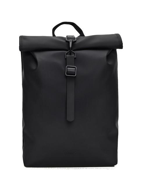 RAINS ROLLTOP RUCKSACK MINI Rucsac impermeabil negru - Rucsacuri pentru școală și timp liber