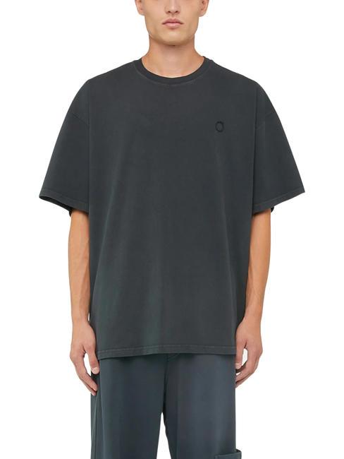 TRUSSARDI GREYHOUND PATCH STONEWASHED Tricou de bază BLACK - tricou