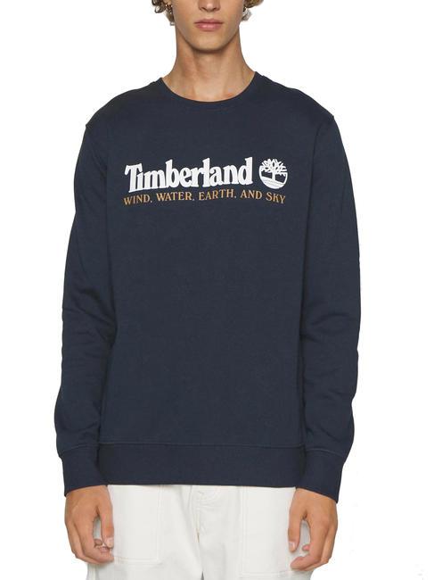 TIMBERLAND WWES Hanorac cu gât crew cu scris alb safir închis - hanorace