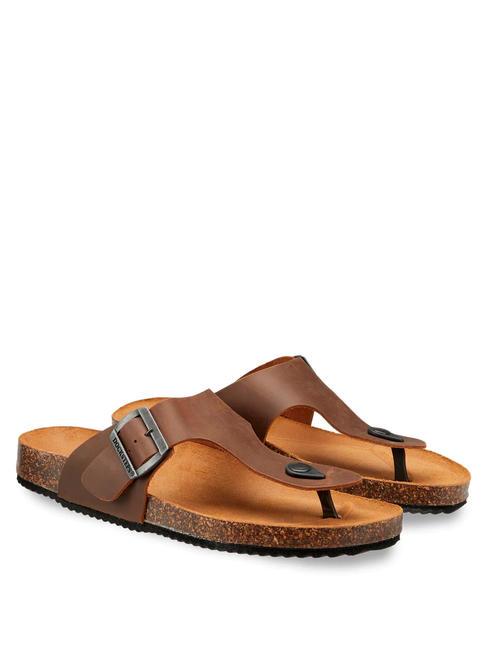 DOCKSTEPS VEGA 2284 Sandale tanga din piele cu catarama maro inchis - Pantofi bărbați