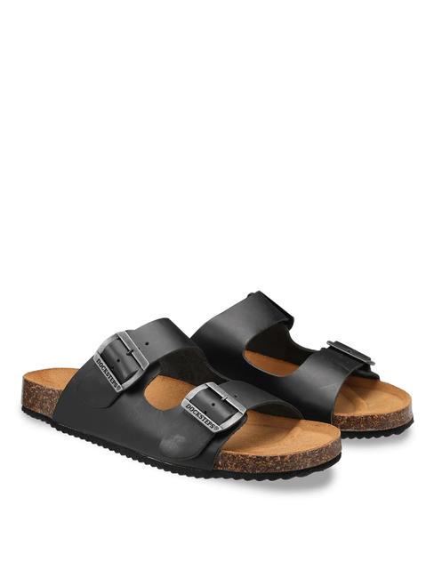 DOCKSTEPS VEGA 2286 Sandale din piele cu catarama dubla negru - Pantofi bărbați