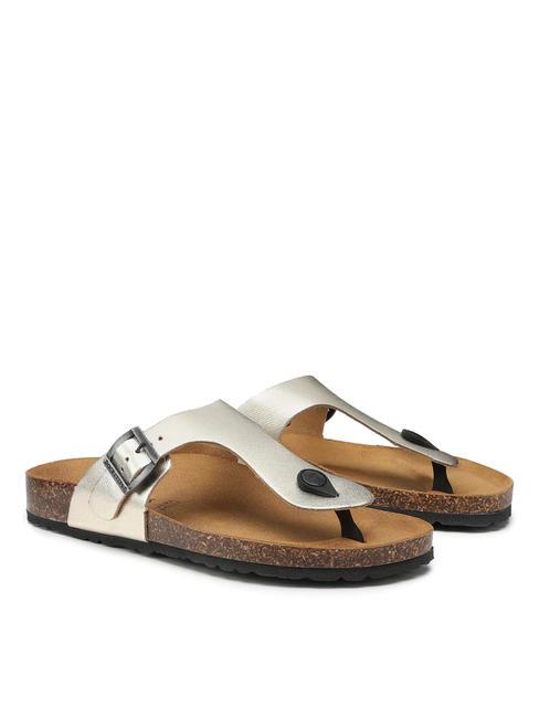 DOCKSTEPS VEGA 2290 Sandale flip flop din piele laminată platină - Pantofi femei