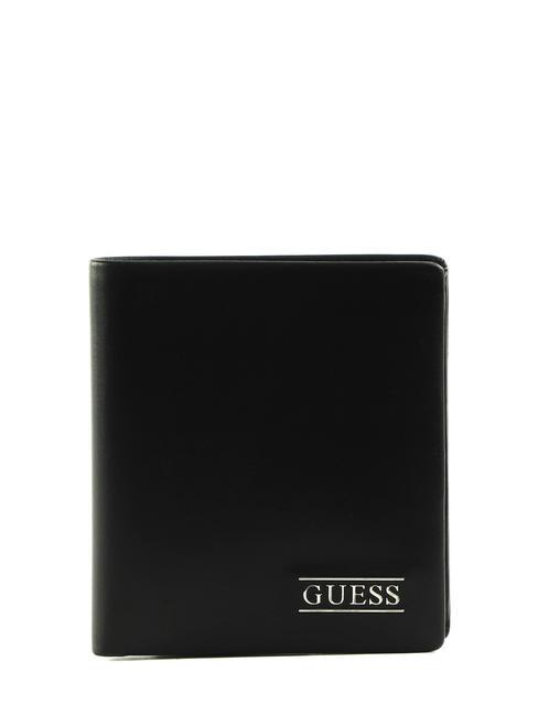 GUESS NEW BOSTON Portofel vertical din piele BLACK - Portofele bărbați