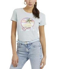 GUESS PALM Tricou din bumbac cu decolteu - tricou