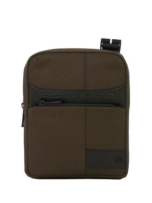 PIQUADRO WOLLEM Geanta iPad mini din material si piele VERDE - Genți de umăr bărbați