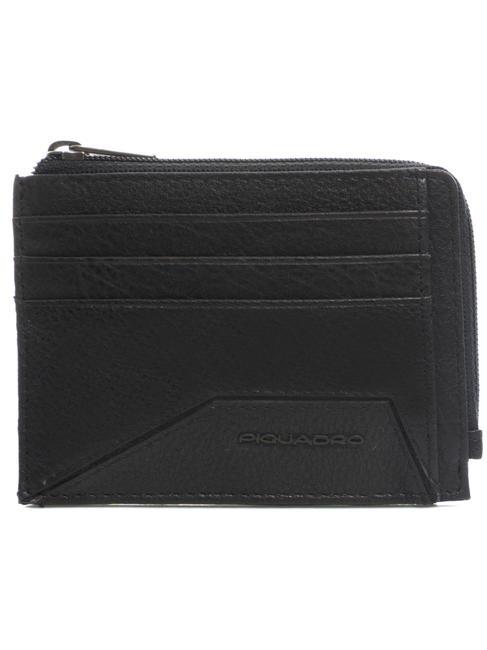 PIQUADRO W118 Suport card RFID cu fermoar negru - Portofele bărbați