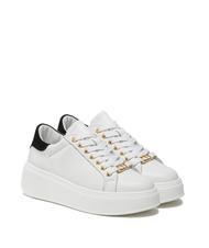TWINSET METALLIC LOGO Tenisi din piele optic/negru - Pantofi femei - 1