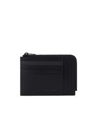PIQUADRO W122 Poșetă și card din piele negru - Portofele bărbați - 1