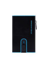 PIQUADRO BLUE SQUARE Portofel din piele cu sistem de alunecare negru - Portofele bărbați - 1