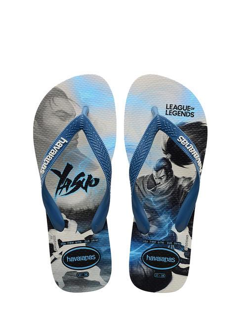 HAVAIANAS TOP LEAGUE OF LEGENDS Slapi de cauciuc alb/albastru confortabil - Pantofi unisex