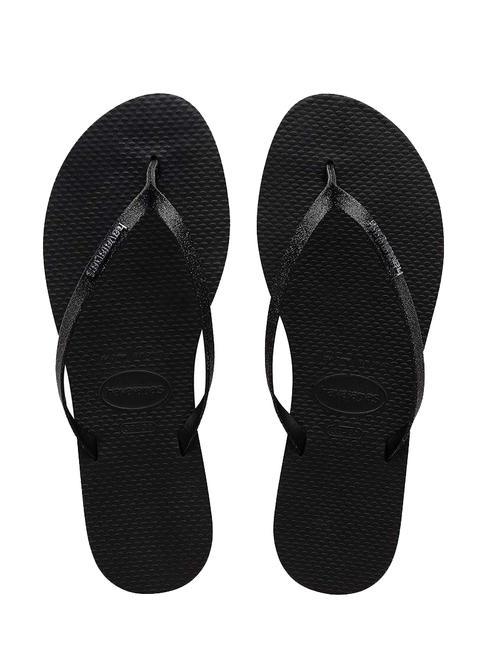 HAVAIANAS YOU GLITTER Papuci flip-flop BLACK - Pantofi femei