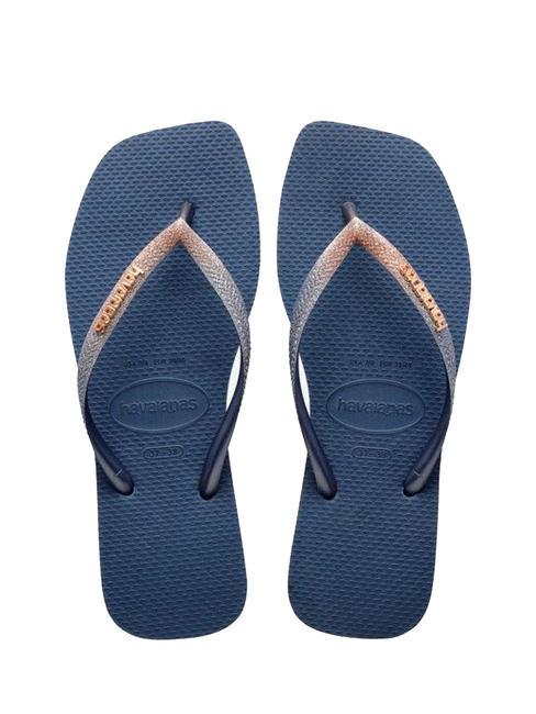 HAVAIANAS SQUARE GLITTER Papuci flip-flop albastru indigo - Pantofi femei
