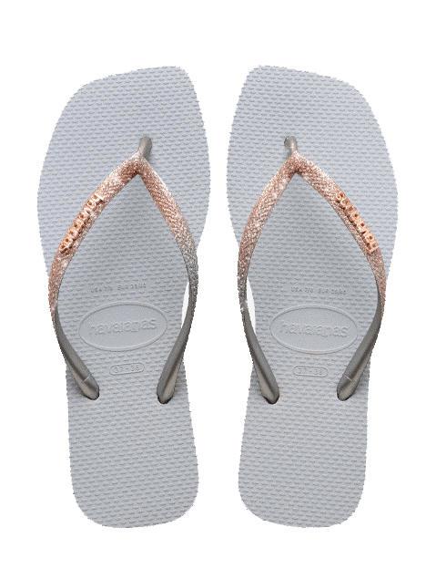 HAVAIANAS SQUARE GLITTER Papuci flip-flop ICE GREY - Pantofi femei
