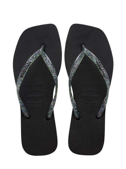 HAVAIANAS SQUARE LOGO Papuci flip-flop BLACK - Pantofi femei