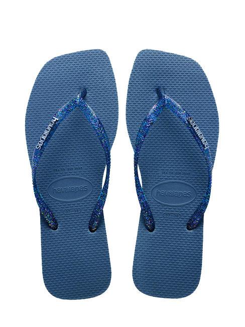 HAVAIANAS SQUARE LOGO Papuci flip-flop albastru confortabil - Pantofi femei