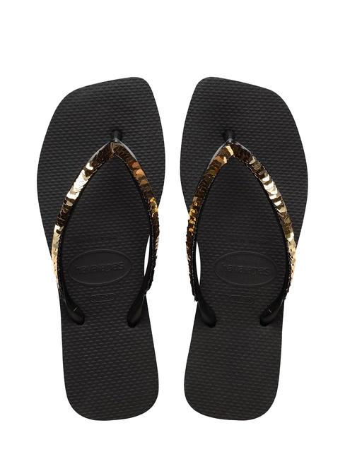 HAVAIANAS SQUARE MAGIC SEQUIN Papuci flip-flop BLACK - Pantofi femei