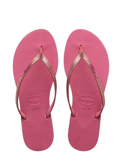 HAVAIANAS YOU GLITTER Papuci flip-flop trandafir de catifea - Pantofi femei