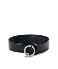 TRUSSARDI GREYHOUND  Curea cu imprimeu croc BLACK - Curele - 1