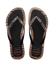 HAVAIANAS SLIM ANIMALS Papuci flip-flop BLACK - Pantofi femei - 1