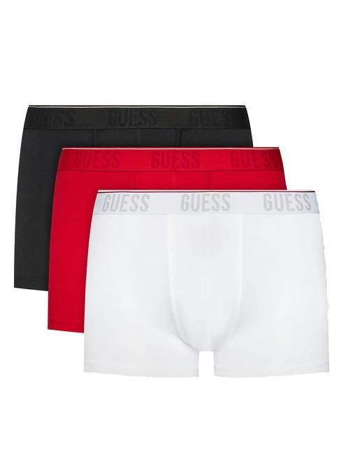GUESS JOE Set 3 boxeri alb/rosu/negru - Slip pentru bărbați