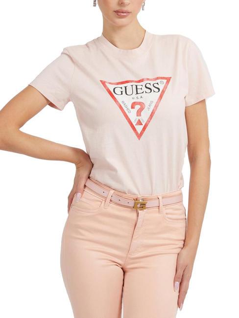 GUESS CLASSIC FIT LOGO Tricou cu logo roz calm - tricou