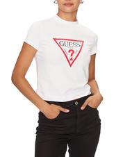 GUESS TRIANGLE STRASS Tricou cu crampoane alb purpuriu - tricou - 1