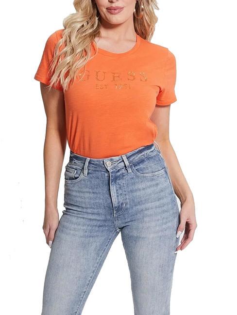 GUESS 1981 Tricou cu logo cu strasuri slushie de portocale - tricou