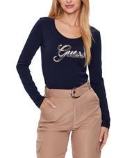 GUESS SCRIPT Tricou cu paiete albastru &icirc;nnegrit - tricou - 1