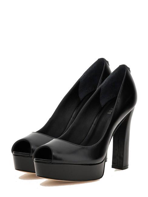 GUESS SOZA Pompă peep toe din piele BLACK - Pantofi femei