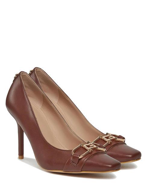 GUESS ELOUISA Pompe din piele cu aplicare COGNAC - Pantofi femei