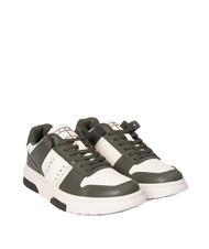 TOMMY HILFIGER TOMMY JEANS Leather Cupsole Tenisi din piele verde peltru/ecru - Pantofi bărbați - 1