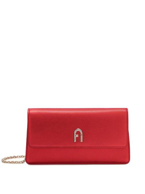 FURLA DIAMANTE Mini geanta trapez roșu venețian - Genți femei