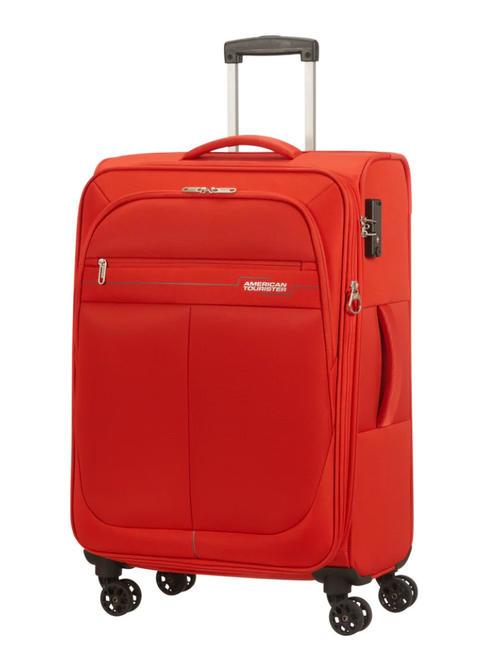 AMERICAN TOURISTER DEEP DIVE Cărucior mediu extensibil roșu / gri - Trolere semirigide