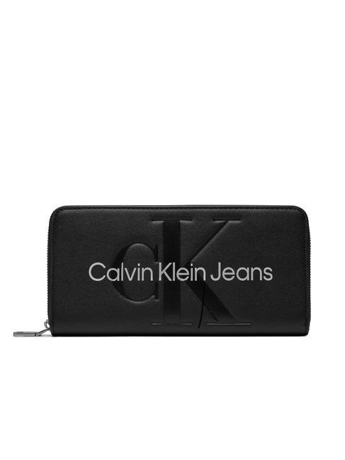 CALVIN KLEIN LETTERING LOGO   logo negru/metalic - Portofele femei