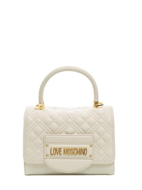 LOVE MOSCHINO QUILTED Mini geantă de mână cu curea de umăr fildeş - Genți femei