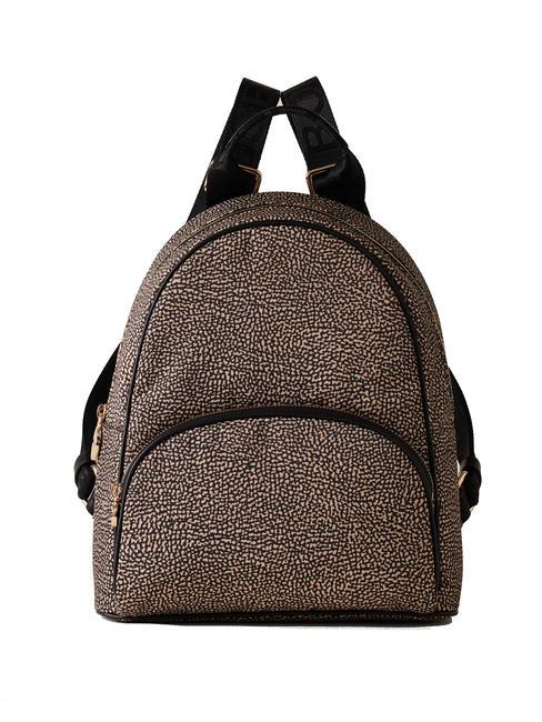 BORBONESE MEDIUM ECO LINE Rucsac de damă OP / NATURAL / NEGRU - Genți femei